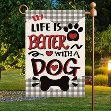 Pawfect Companion Double-Sided Garden Flag, 12x18" Gr8 Gift, High Quality Burlap