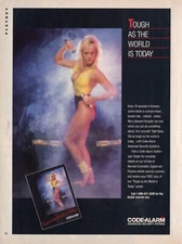 1980s magazine print ad CODE•ALARM ADVANCED SECURITY SYSTEMS sexy girl mancave
