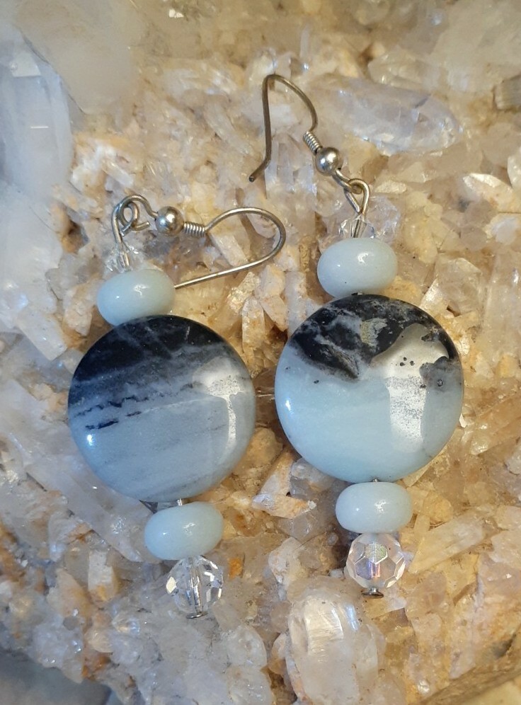 Artisan Silvertone Mountain Amazonite Quartz Gems… - image 2