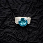 Swiss Blue Topaz Gemstone Handmade 925 Sterling Silver Design Jewelry Ring Gift