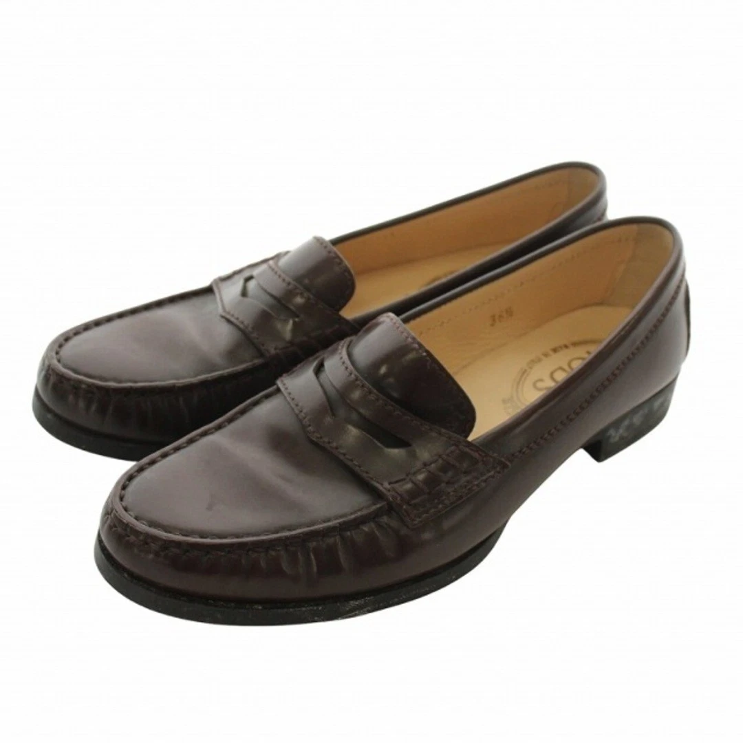 TOD’S Mocassini Tod's slip on pelle punta tonda 36 5 23 5 cm marrone XZ usati 4cf5391ab4d493