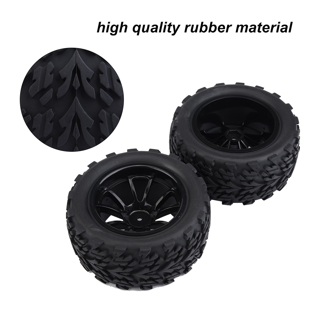 4Pcs Model Vehicle Accessories Rubber Tires With Hubs For 1/10 Scale RC Truck Ca