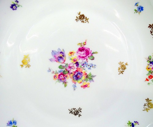 Reichenbach German Porcelain Floral And Gold Large 12 3/4" Platter 1968-1990 - Picture 2 of 8