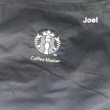 Starbucks Black Apron Logo Coffee Master With Pockets Embroidered "Joel  Large