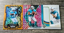 3 Card Lot Tua Tagovailoa Rookie Mosaic Mike Gesicki G/U Jersey /50 Dave Achane