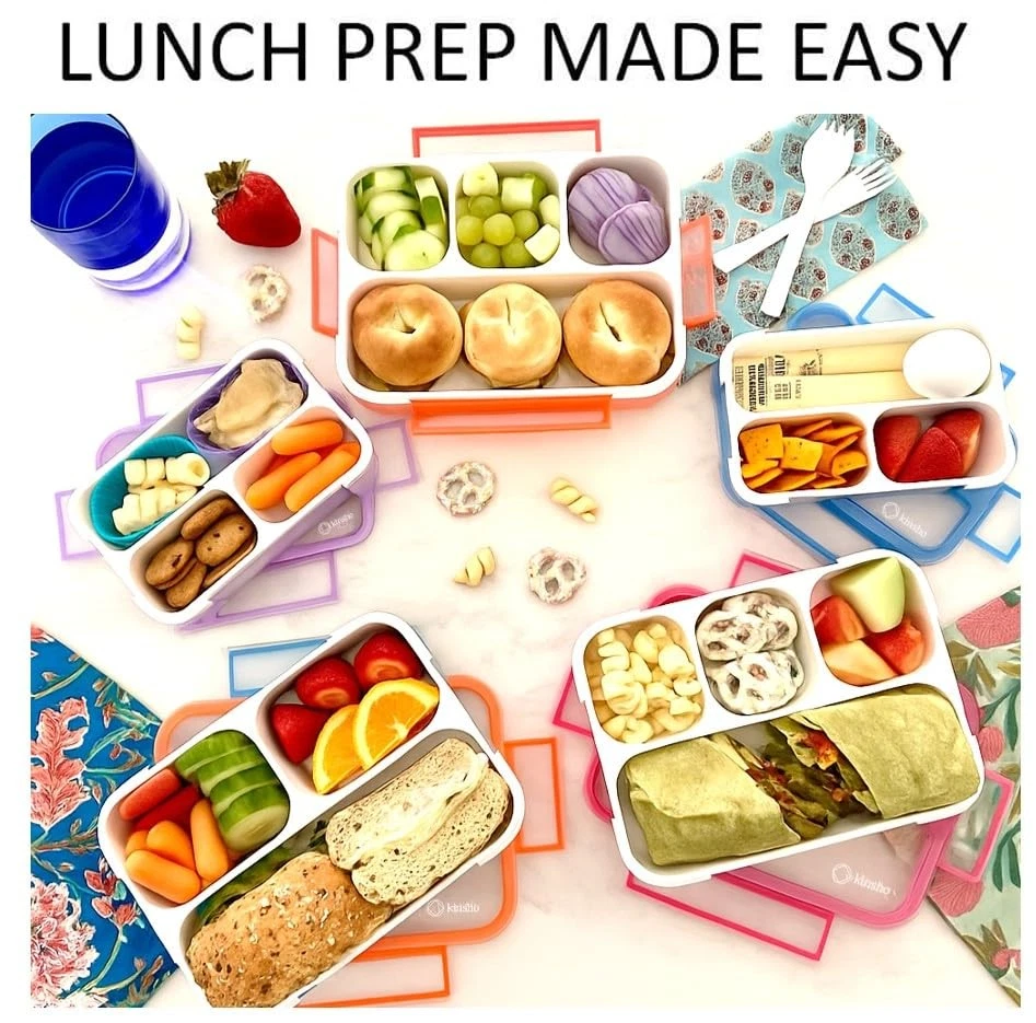 Bento Box Adult Lunch Box | Lunch Boxes For Adults Kids Women | 3 Compartment...