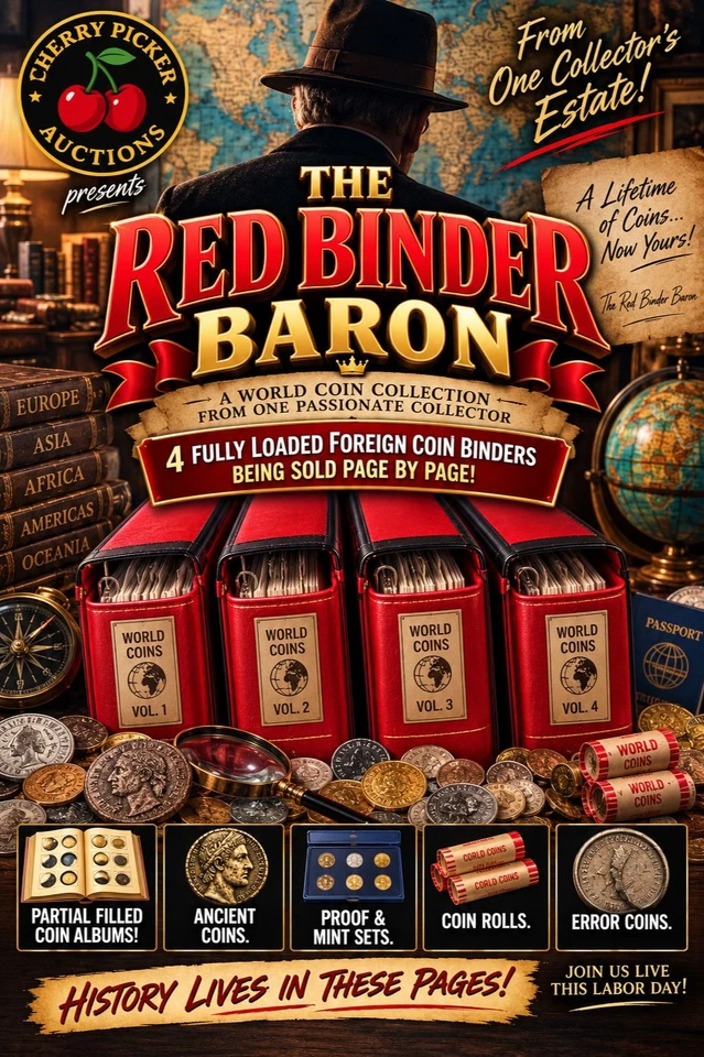 Cherry Picker Auctions - 9-7-26- The Red Binder Baron Estate Sale