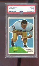 1960 Fleer #118 Ron Mix ROOKIE RC PSA 7 Graded Football Card Los Angeles Charger. rookie card picture