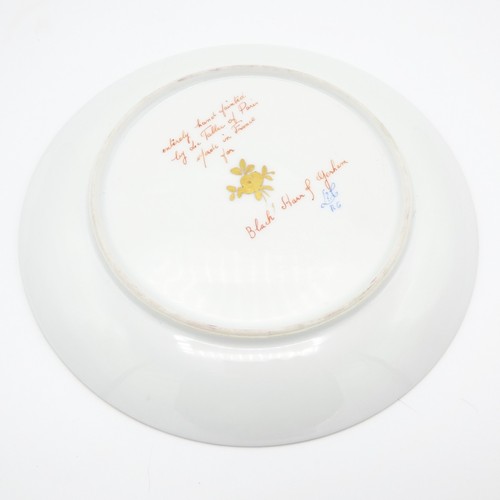 Le Tallec Paris Porcelain Bird Plate Handpainted For Black Starr & Gorham - Picture 3 of 3