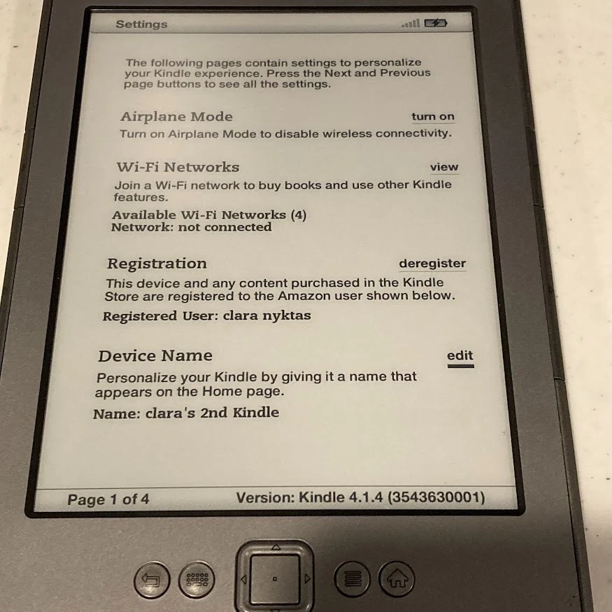 Amazon KINDLE 4th FOURTH Generation Model D01100  Tested Pre-Owned - Image 3 of 4