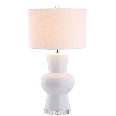 JONATHAN Y 28.5'' White Ceramic Table Lamp for Living Room Bedroom Nightstand,...
