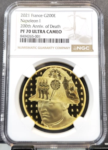 2021 FRANCE GOLD 200 EURO NAPOLEON BONAPARTE NGC PF 70 ULTRA CAMEO 500 MINTED