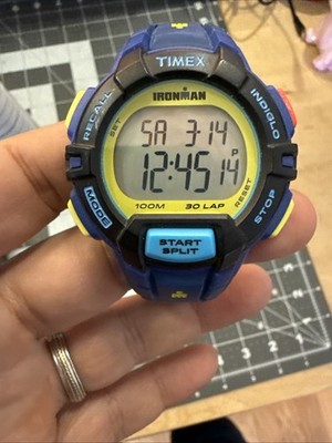Rare Timex Ironman M170 30 Year Anniversary Blue Yellow Orange