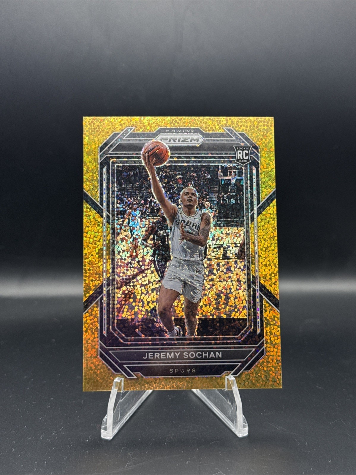 Jeremy Sochan Prizm 2022-23 Rookie Gold Sparkle 14/24 San Antonio Spurs RC #263
