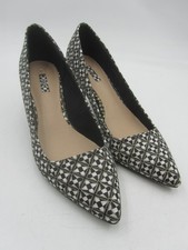 NEXT Black & White Geometric Pattern Fabric Court Shoes Size 6 BNWOB