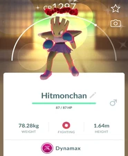 Pokémon Shiny Dynamax Hitmonchan - MlNl PTCs - GO Read Description