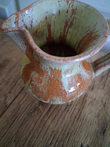 3" Studio Pottery Pitcher earth tones green to brown. Decor - Picture 3 of 9