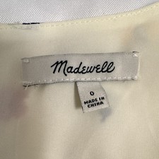 Madewell Women’s 0 Ivory Floral V-Neck Puff Sleeve Lined Zip Mini Dress