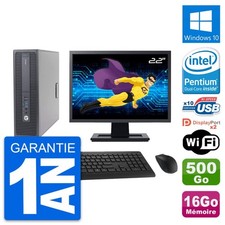 PC HP 600 G2 SFF Ecran 22" Intel G4400 RAM 16Go Disque Dur 500Go Windows 10 Wifi