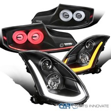 Fits 2003-2007 Infiniti G35 Coupe Projector Headlightsled Tail Lamps Sequentail