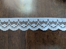 LOT/7Yd/1"wide 100 Polyester IVORY Lace/Edge w/scallop border, NEW