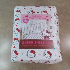Hello Kitty And Friends Queen Sheet Set 100 Cotton New With Minor Stain