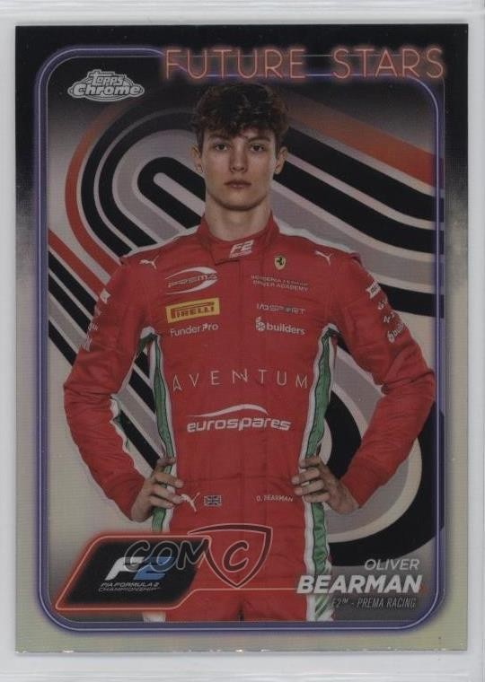 2024 Chrome Formula 1 F2 Drivers Future Stars Refractor Oliver Bearman #21 1m01