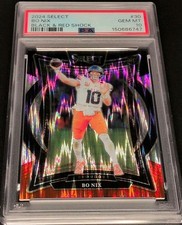 2024 Select Concourse Bo Nix #30 Black & Red Shock Prizm RC PSA 10 BRONCOS