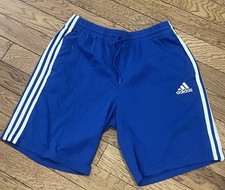Adidas Men  s Small Blue 3-Stripe Mesh Athletic Shorts Navy No Tag