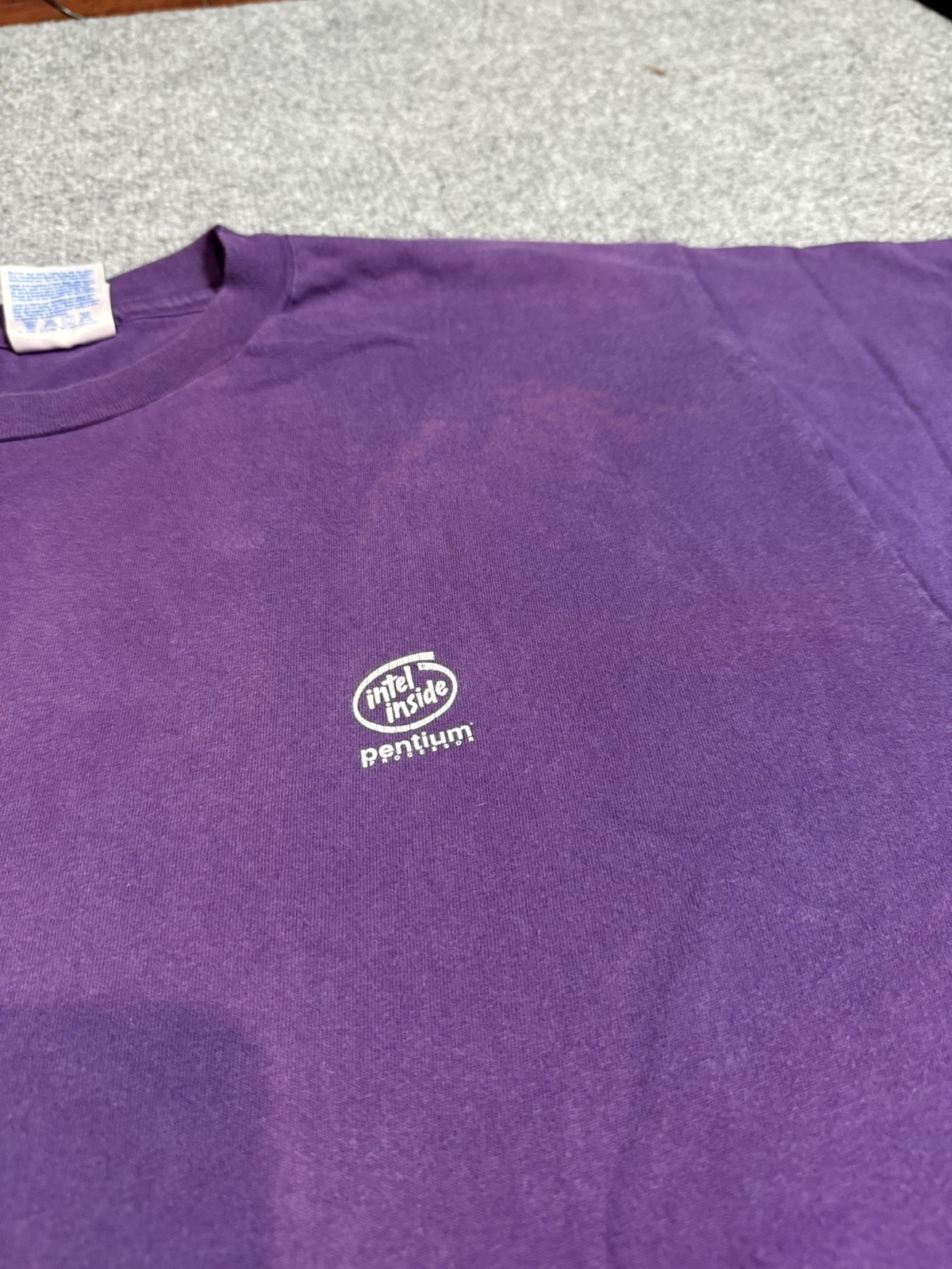 VTG 90s Intel Inside Pentium Processor Tech T-Shi… - image 3
