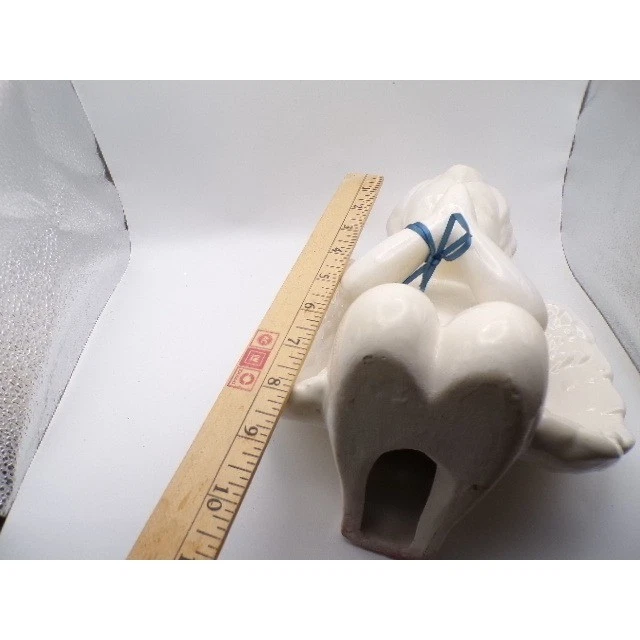 Фигурка молящегося ангела херувима белая керамическая настольная полка декор - Изображение 3 из 3