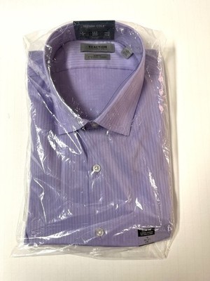 18.5 slim fit dress shirt Mens Cotton Blend Blue Striped Slim Fit Spread Collar Dress Shirt, 17 1/2 / 32/33 main image 1