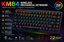 KM84 Wireless Mechanical Keyboard 84 Keys RGB Backlit BT/2.4G USB-C Gaming