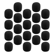 20Pcs Lapel Microphone Windscreen Sponge Covers Black Protective Mic Replacement