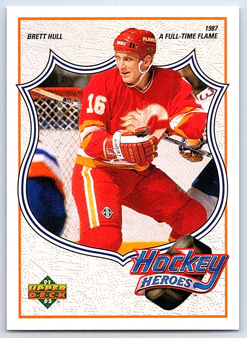 1991-92 Upper Deck French Hockey Heroes Brett Hull Brett Hull Calgary Flames #5