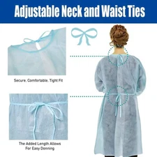 108 Disposable PP+PE Isolation Gown Sleeve & Elastic Cuff Universal Fit $.18 eac