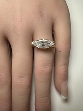 GIA 18K Yellow Gold Natural Marquees Diamond Engagement Ring, 3.01 ctw