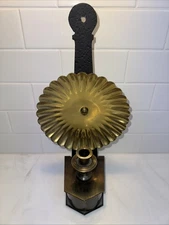 Tell City Brass Reflector Colonial Wall Sconce Candle Holder Art Deco 15"H