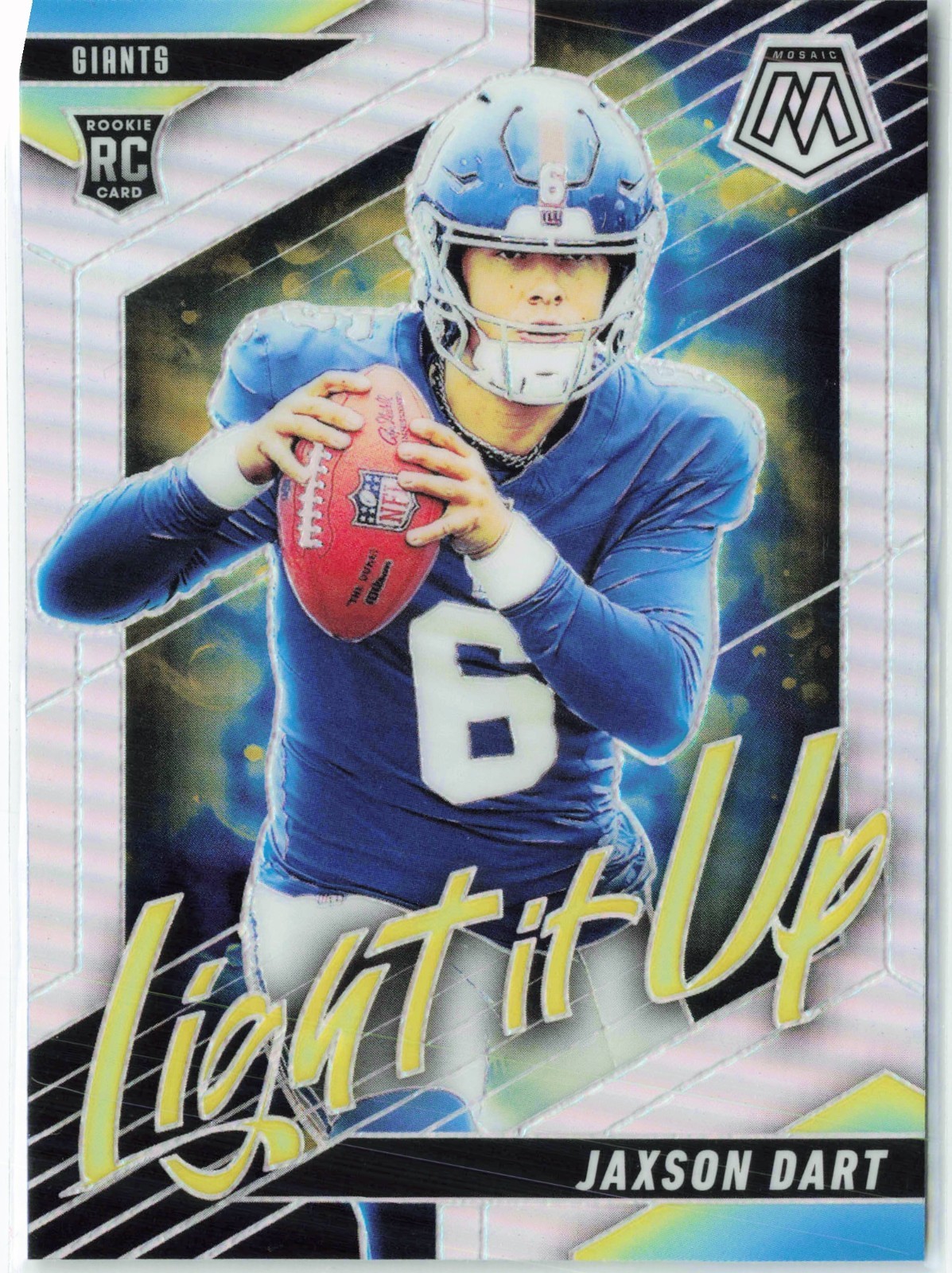 Jaxson Dart 2025 Panini Mosaic Light It Up Silver RC Giants