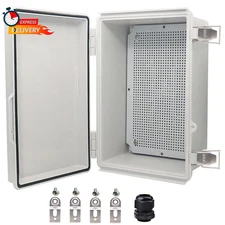 Waterproof Electrical Box, IP67 Junction Box Stainless Steel Latch Hinged Grey C