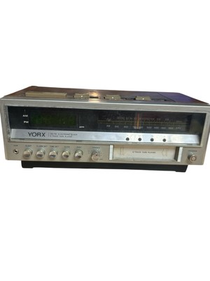 Vintage  Yorx R5180 AM-FM - Electronic Clock 8Track Tape Player  see description