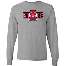 Arkansas State Red Wolves Secondary Logo Long Sleeve - Grey
