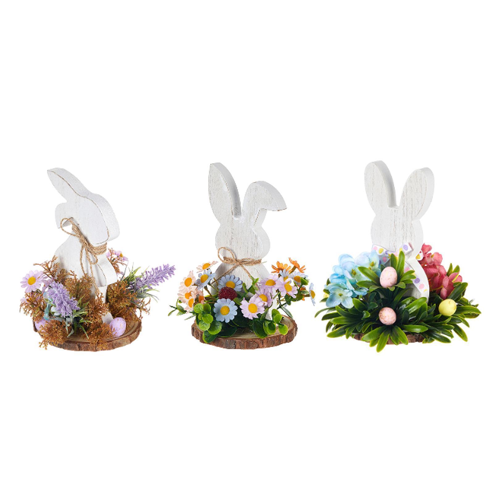 Easter Bunny Wooden Sign Wood Cute Easter Home Decor for Easter Yard Outdoor