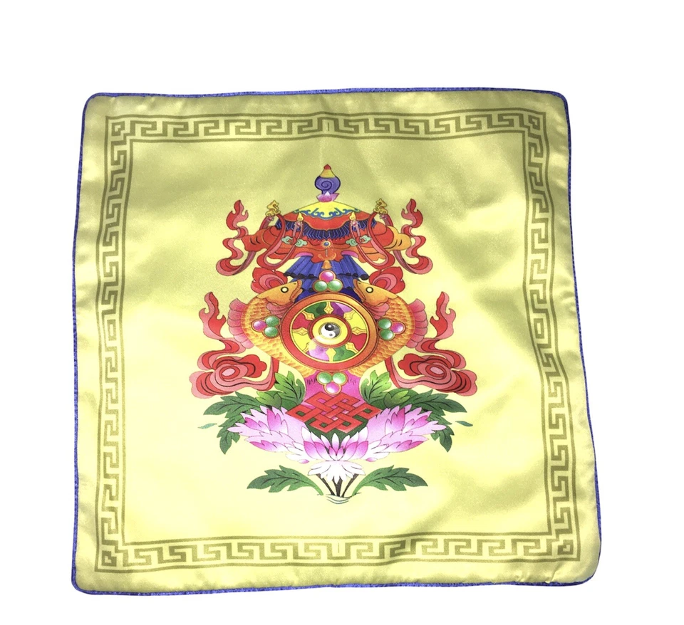 1pc zippered Tibetan Auspicious Designs cushion cover With Zipper 15.5 - Image 4 of 4