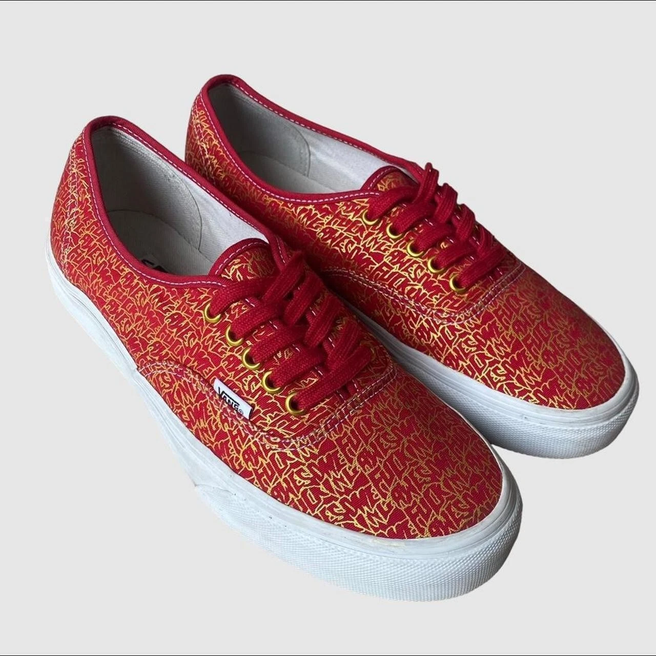 Fucking Awesome Vans rosso e oro taglia UK 8 5