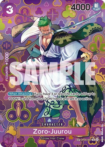 PSA 10 Zoro-Juurou Treasure Rare Card ST18-004 OP-09 Emperors One