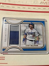 2022 Topps Definitive Blue Match Cody Bellinger Jumbo Relic Jersey 19/30 Dodgers