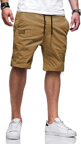 Men's Cotton Cargo Shorts 4 Pockets Classic Fit for Summer Beach Casual Wear - Picture 24 of 29