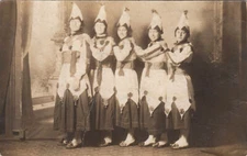 F-045 Five Women Dressed in Customes Real Photo RPPC