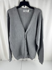 Vintage Classics by Palmland Gray Cardigan V-Neck Sweater Size XL Made in USA